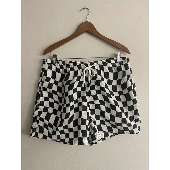Solid & Striped XL Shorts Checkered Swim Trunks Black White Bloomies NEW $125 - Picture 2 of 7